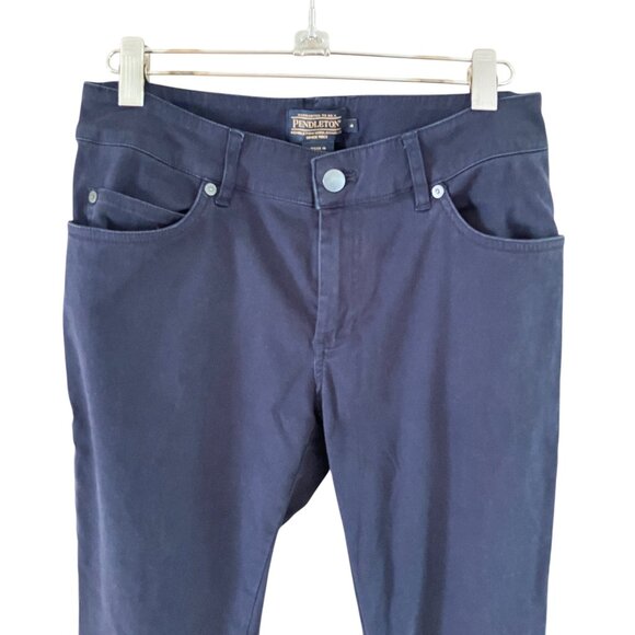 Pendleton Navy Blue Pants Women 4  Slim Fit Stretch Mid Rise Casual - Picture 2 of 14